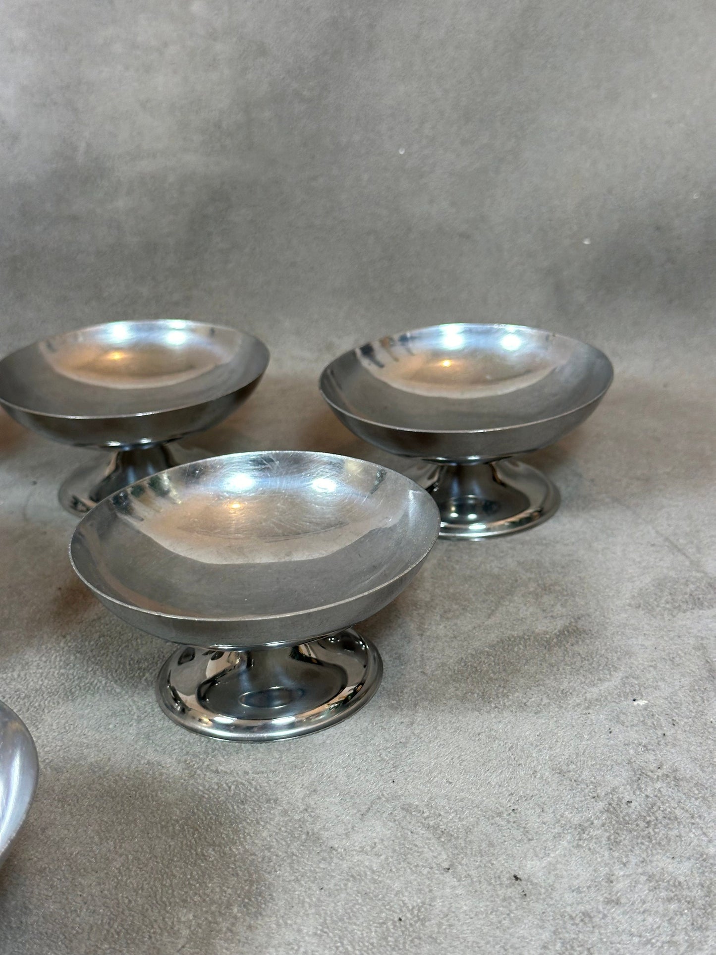 Set of 6 vintage 18/10 stainless steel ice cream cups Made in France