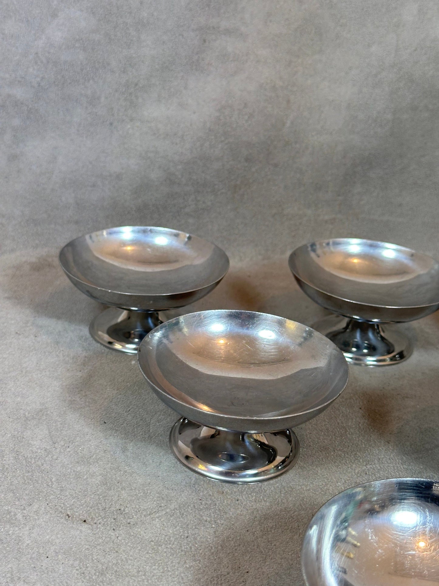 Set of 6 vintage 18/10 stainless steel ice cream cups Made in France