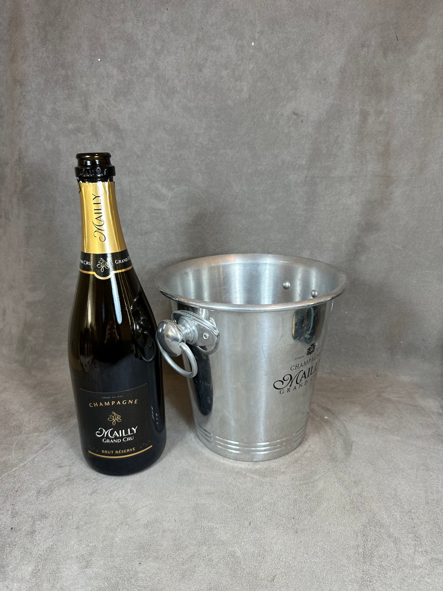 Seau à champagne en aluminium Mailly Champagne  vintage made in france Années 1970