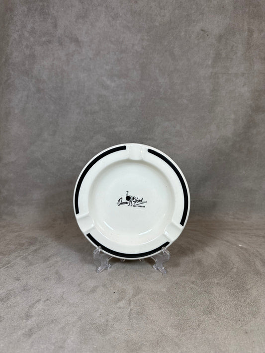 Porcelain Advertising Ashtray, Queens Hotel Oudtshoorn, by Continental China, Made in South Africa, Vintage 1980