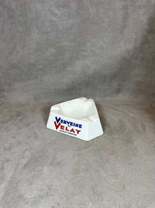 Advertising Ashtray in Earthenware by Moulin Des Loups, Verveine du Velay Digestive Liqueur, Made in France, Vintage 1970