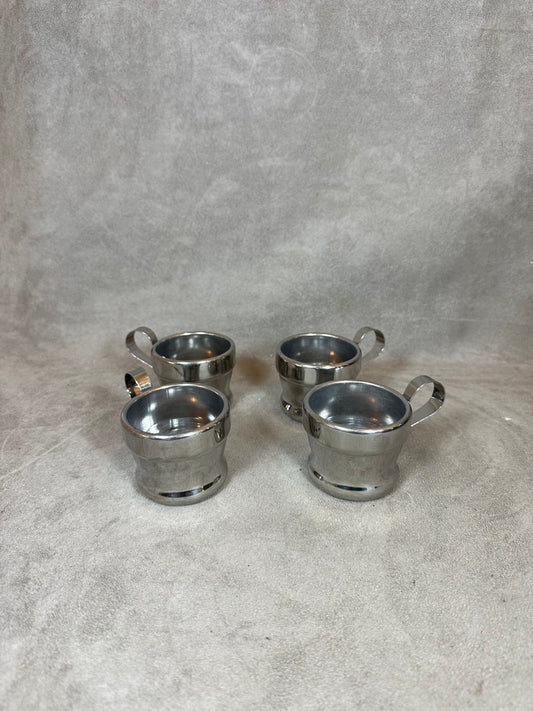 Set of 2 cups and sugar bowl in 18/10 stainless steel INOXRIV italy Made in Italy vintage 1980