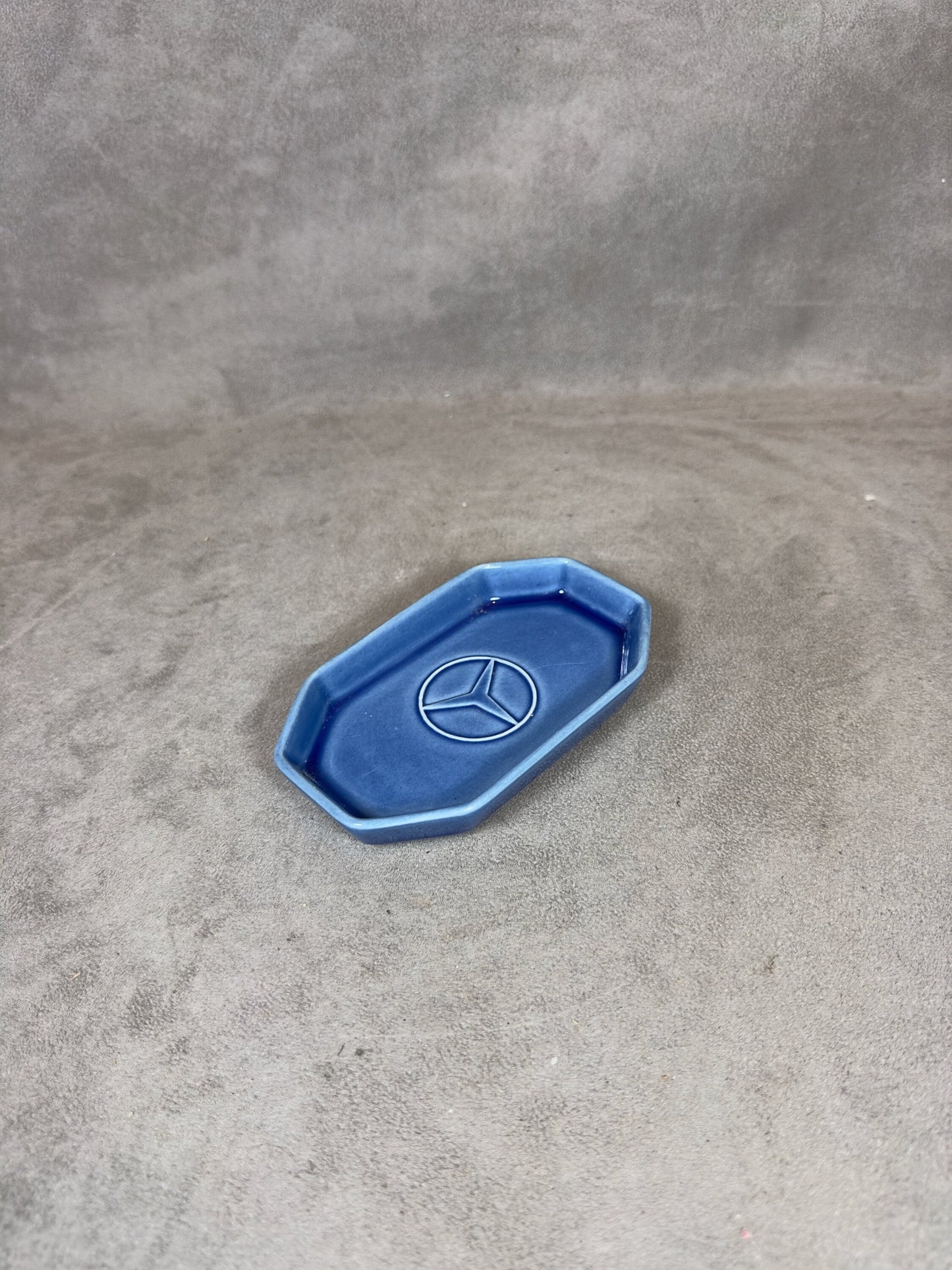 Mercedes Earthenware Advertising Ashtray, Made in France, Vintage 1980