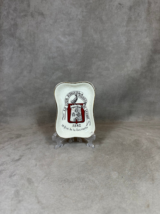 La Tour dArgent Paris Ashtray, Porcelain, Ceramic, Tobacciana, Vintage Restaurant, Advertising, Paris, Made in France