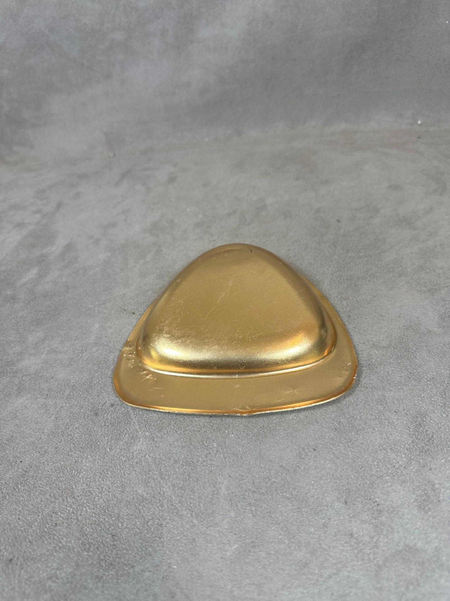 Advertising Ashtray in Gold Metal, Hahn Petroleum, Made in France, Vintage 1970