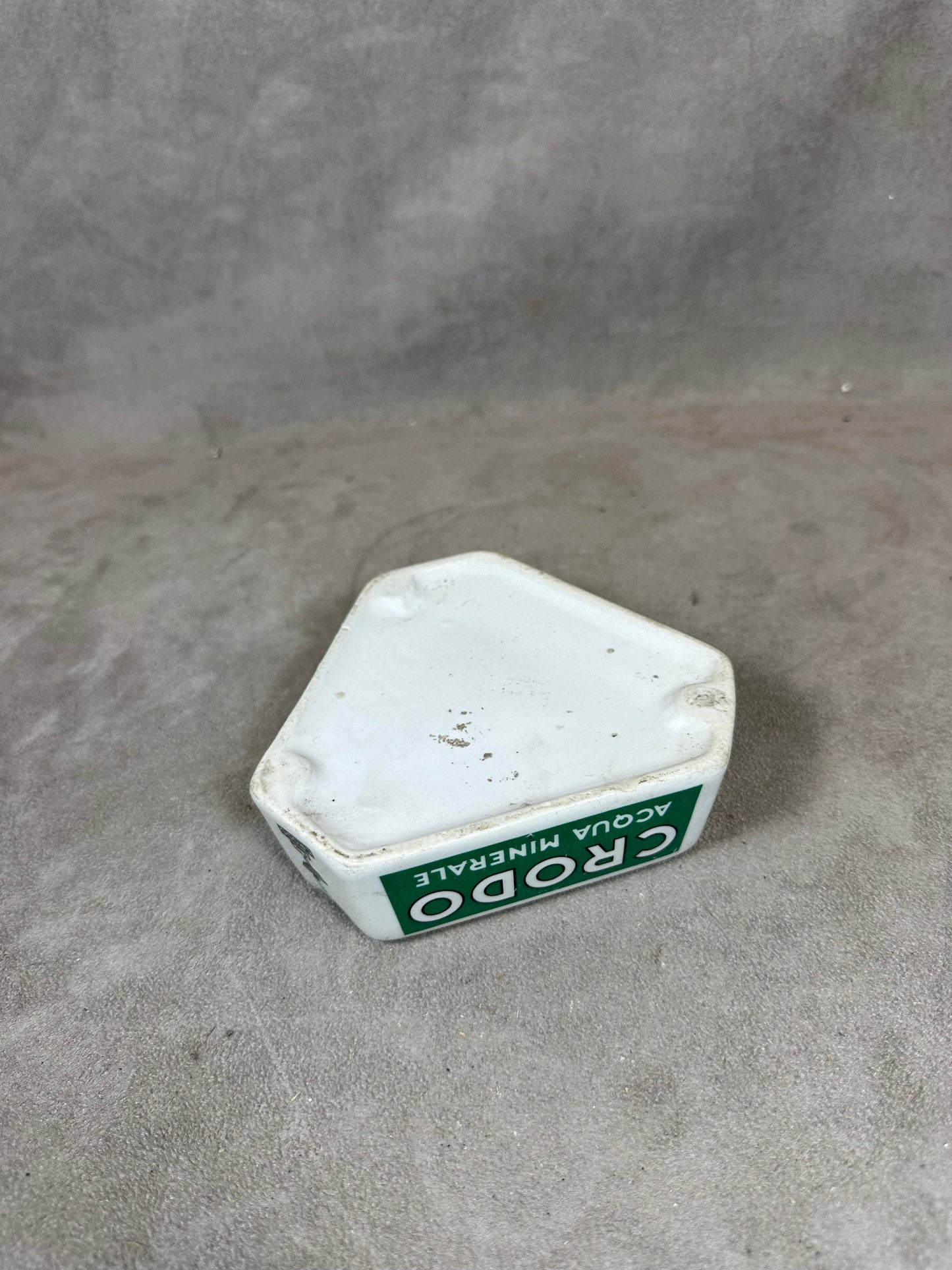 Advertising Ashtray in Earthenware, Crodo Acqua Minerale, Made in France, Vintage 1980