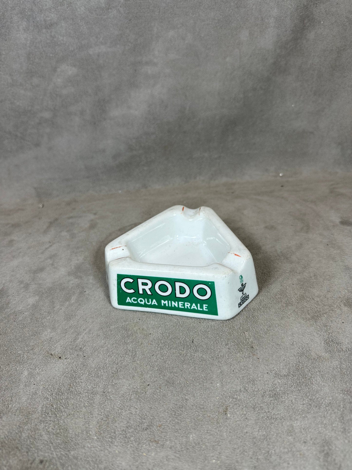 Advertising Ashtray in Earthenware, Crodo Acqua Minerale, Made in France, Vintage 1980