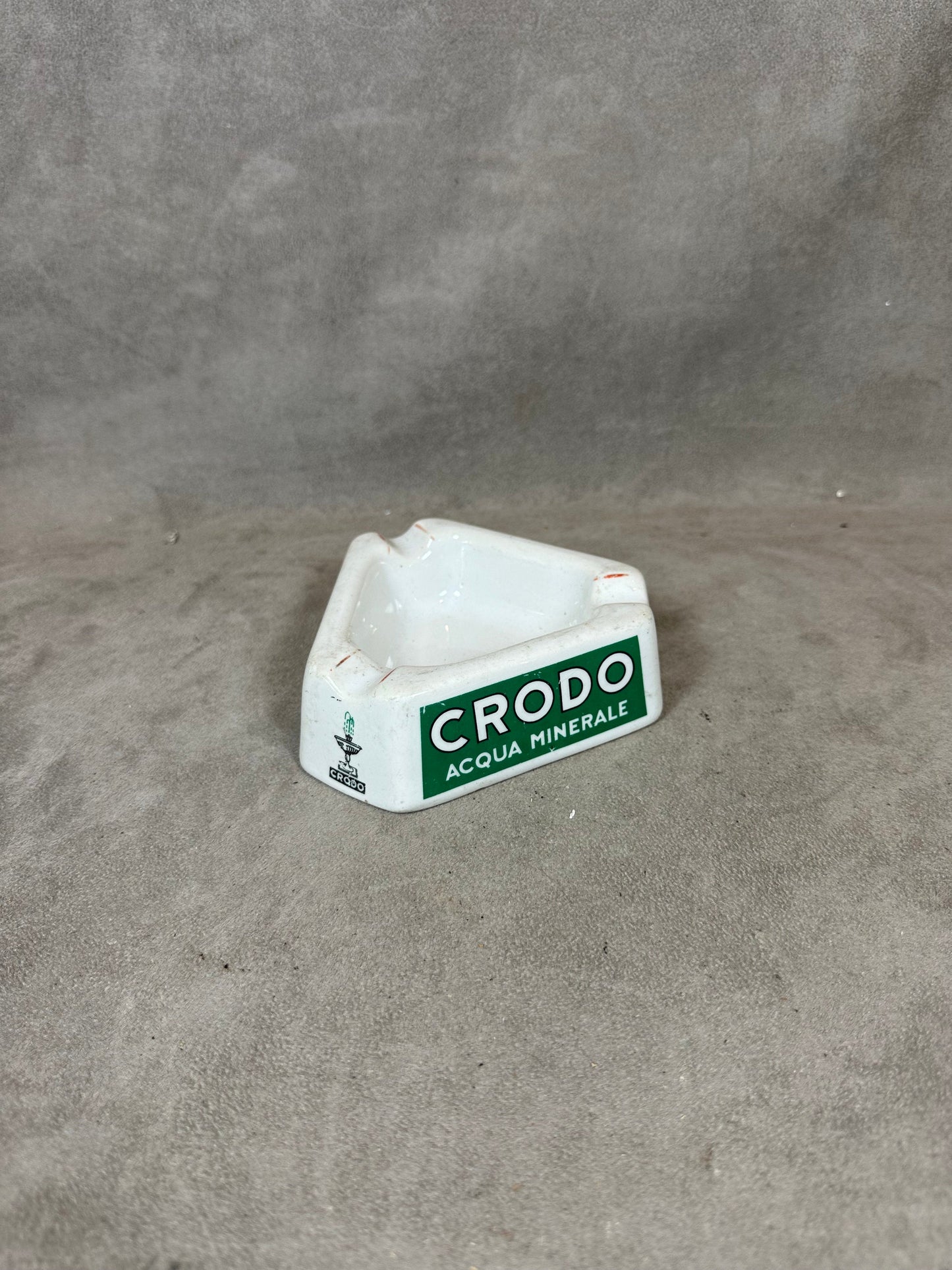 Advertising Ashtray in Earthenware, Crodo Acqua Minerale, Made in France, Vintage 1980