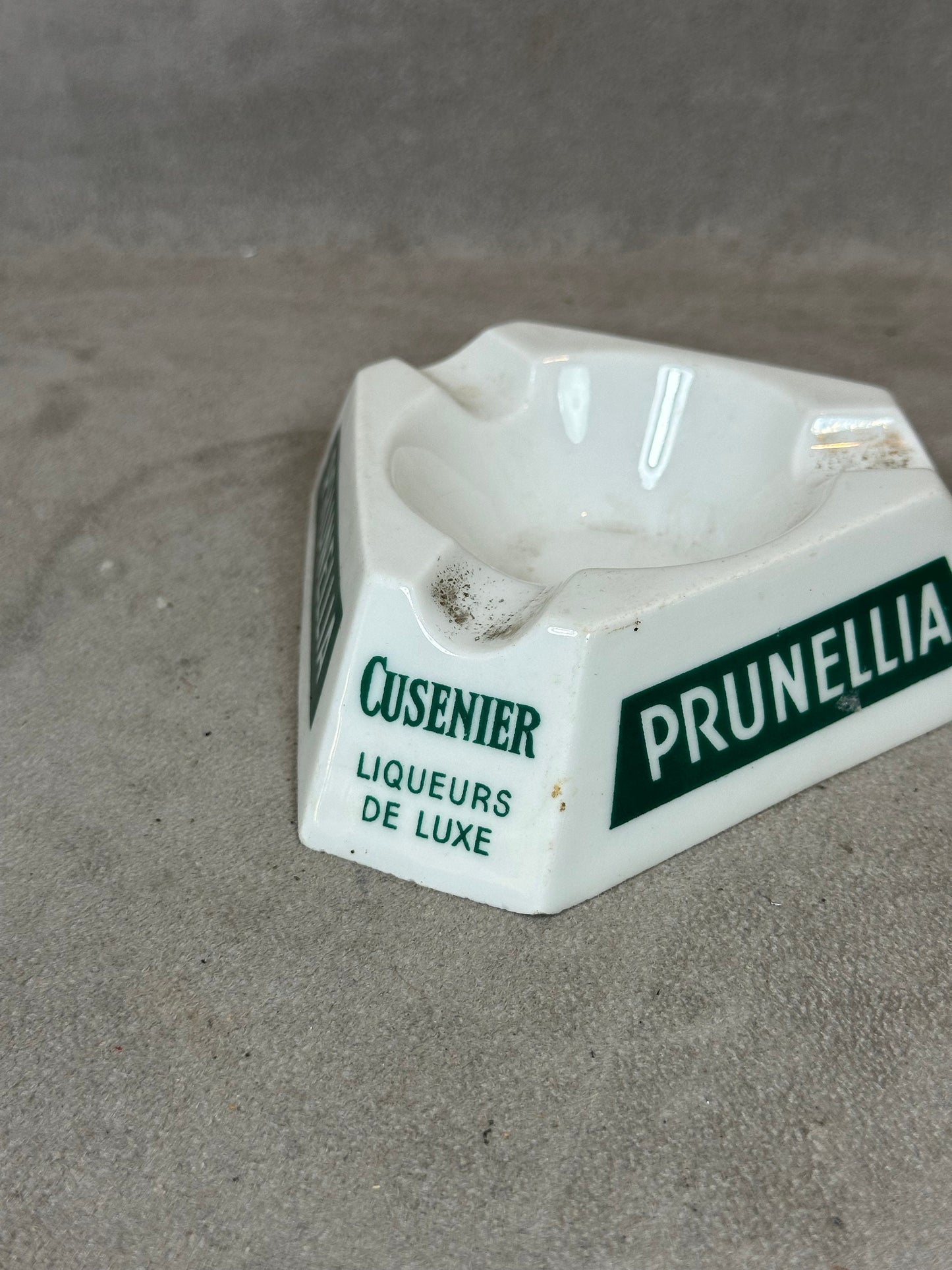 Cendrier Publicitaire en Faïence, Prunellia Cusenier Liqueurs de Luxe, Made in France, Vintage 1980