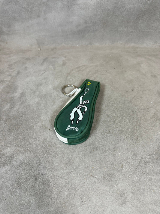 Advertising key ring purse, Perrier Tennis Player, Made in France, Vintage 1980