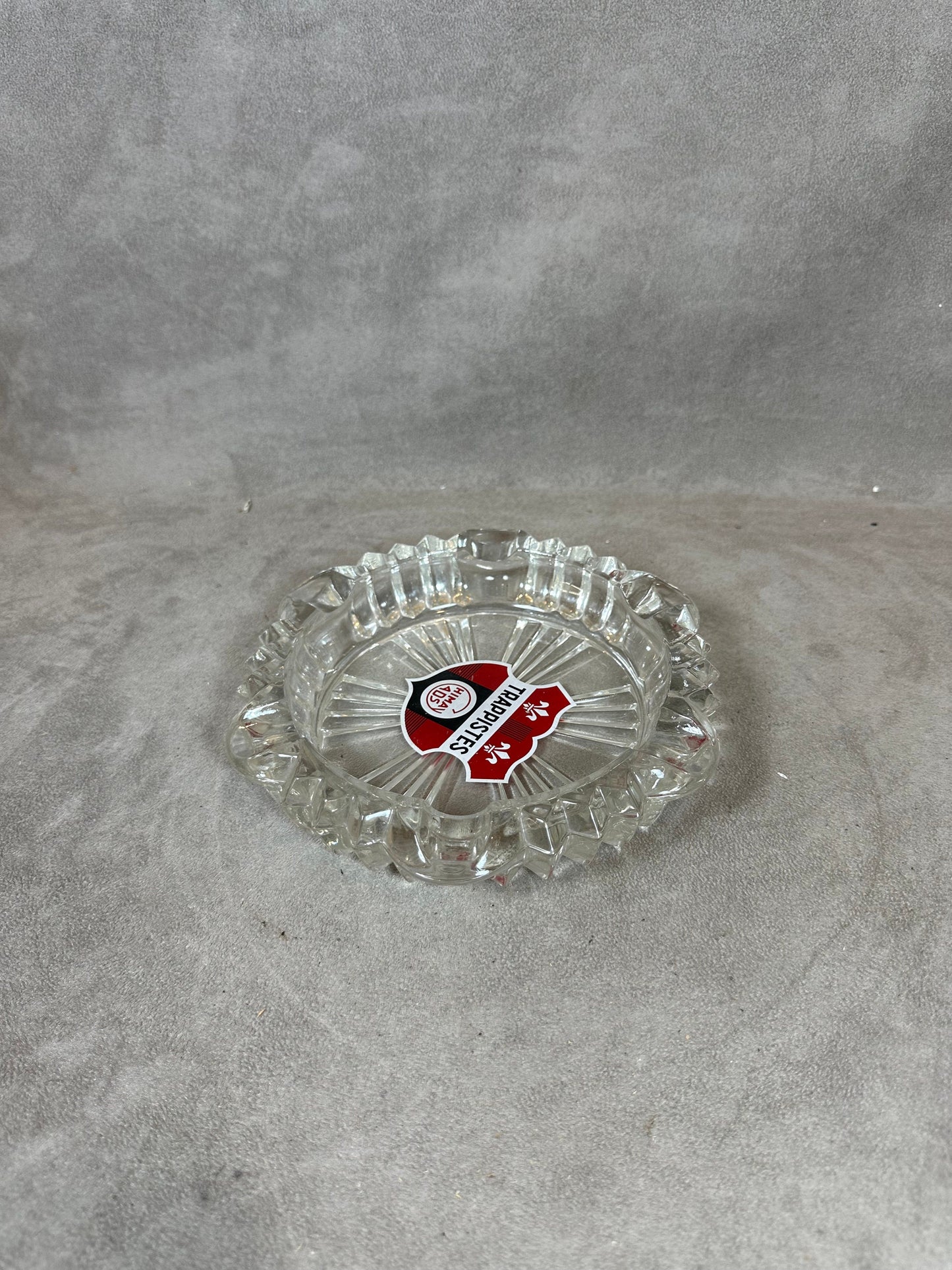 Glass Advertising Ashtray, Chimay Trappist Beer, Made in France, Vintage 1980