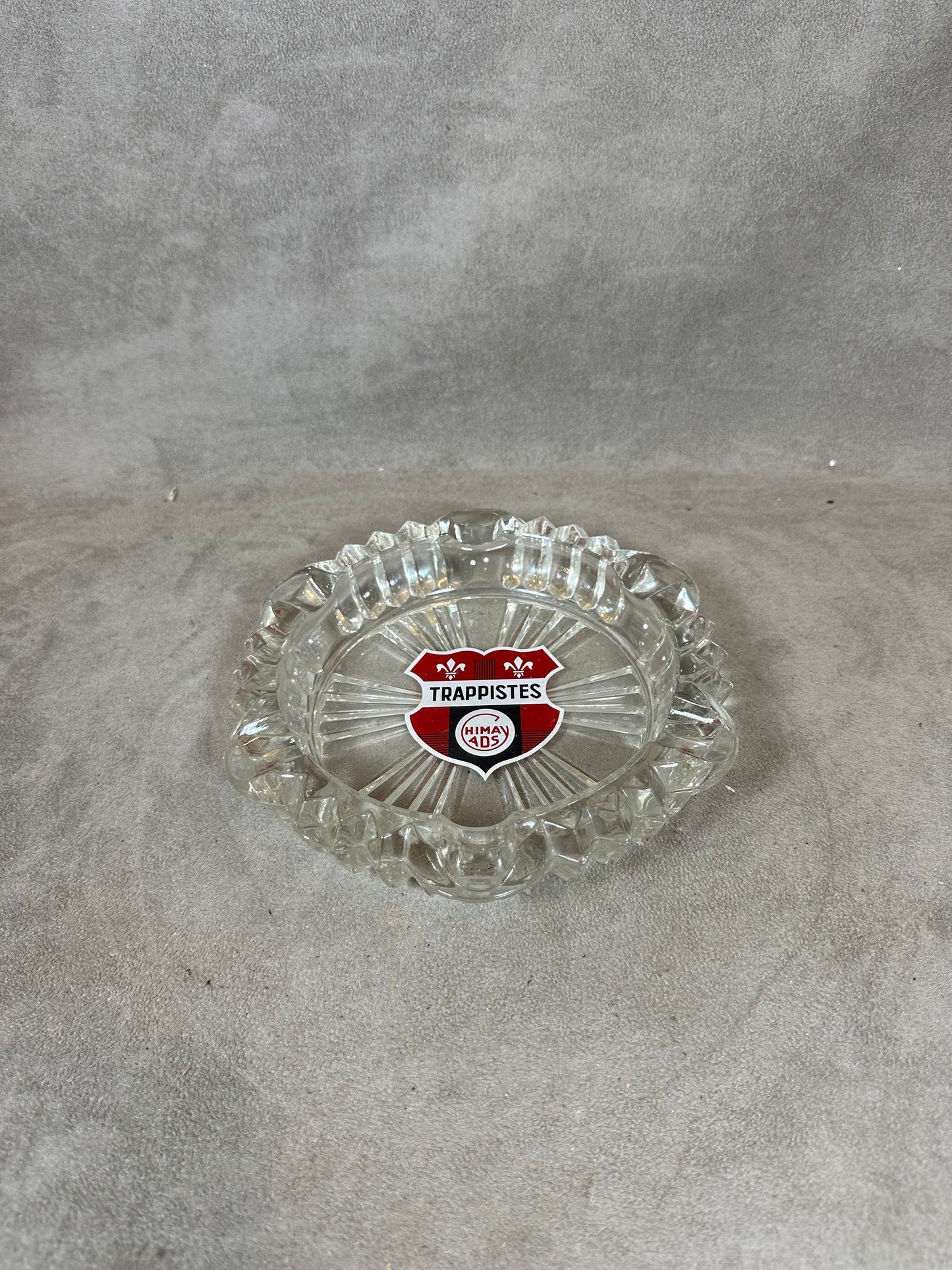 Glass Advertising Ashtray, Chimay Trappist Beer, Made in France, Vintage 1980