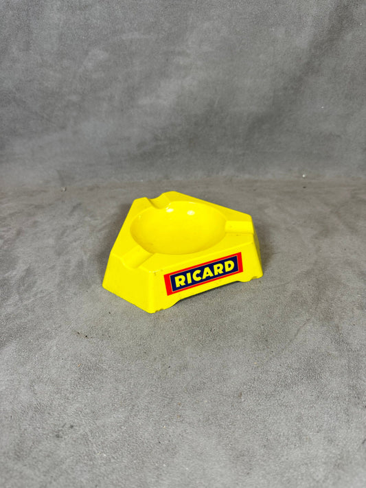 Ricard triangular bar ashtray vintage yellow plastic advertising ashtray Vintage 1960