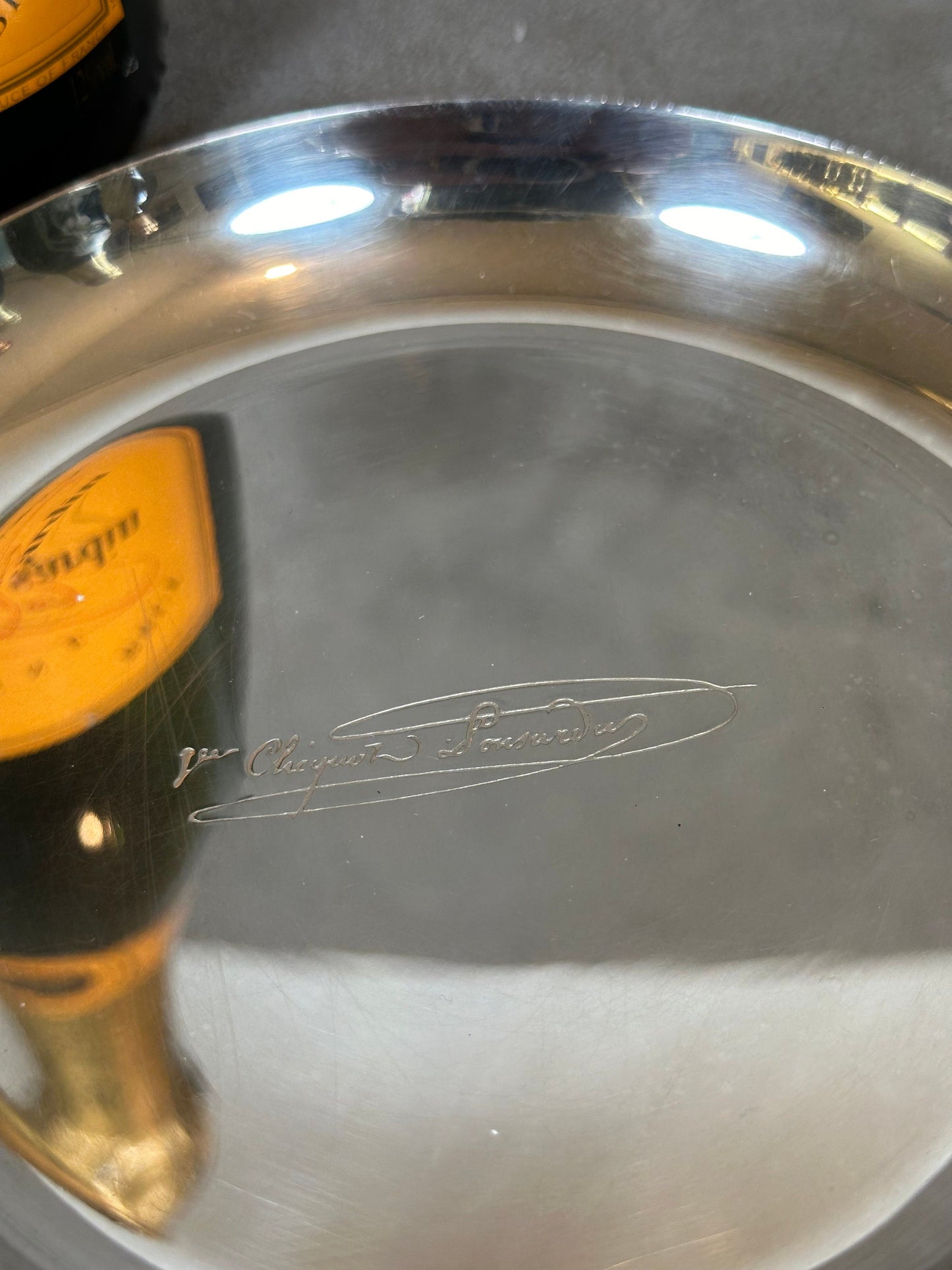 VERY RARE Veuve Clicquot Taste silver plated wine La Grande Dame vintage collectible Made in France