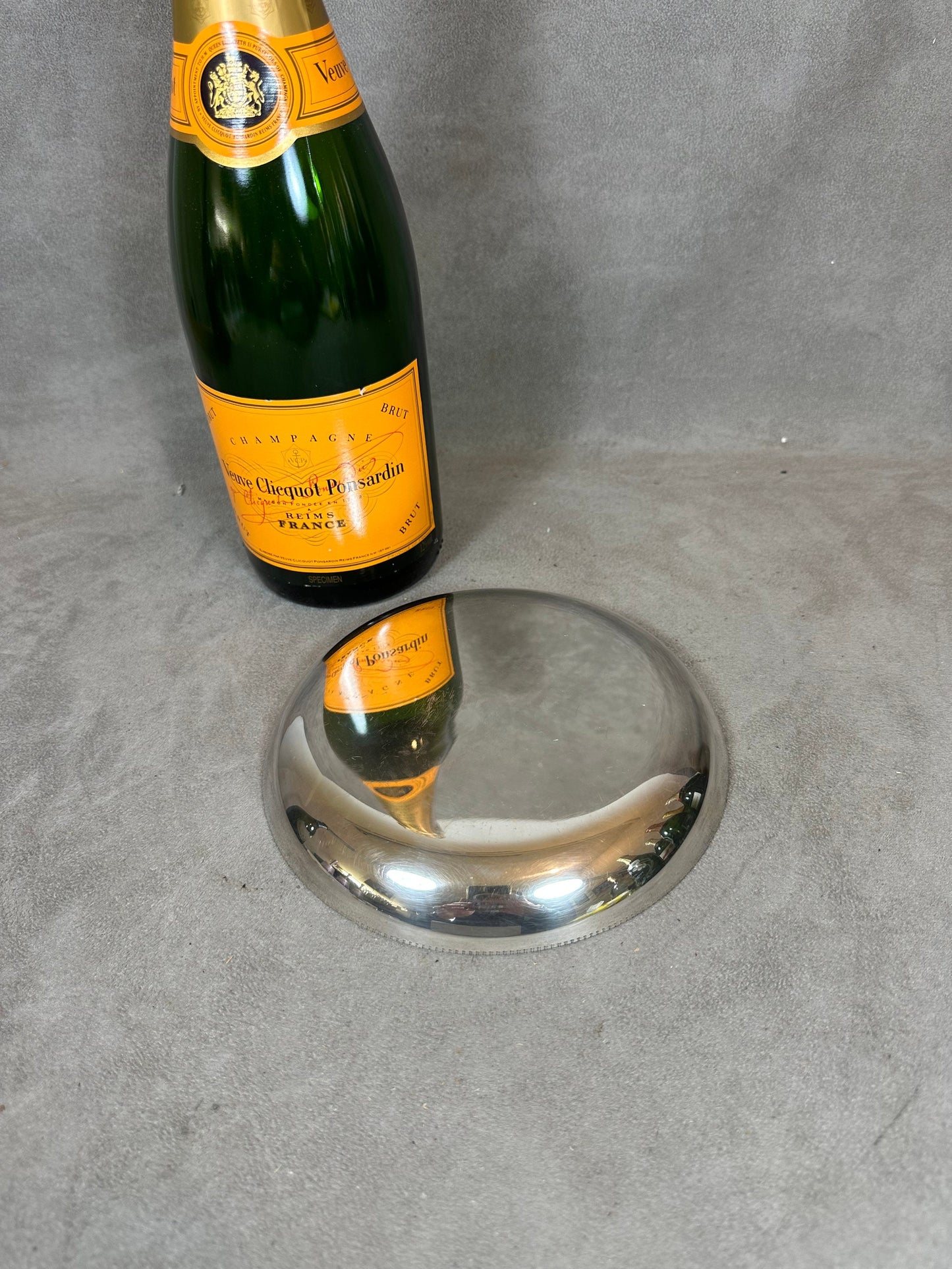 VERY RARE Veuve Clicquot Taste vin en métal argenté La Grande Dame de collection vintage Made in France