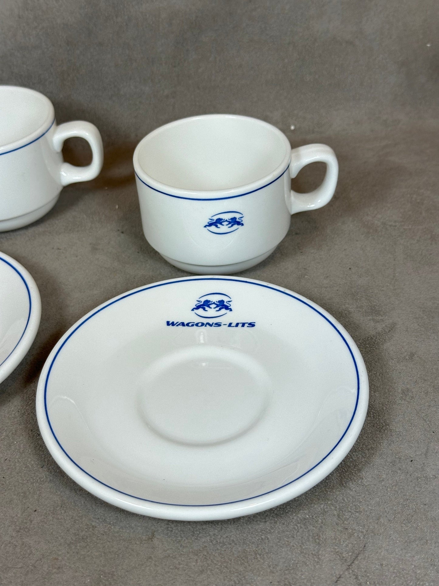 Service à café en porcelaine Les Wagons Lits par Dudson Made in England Vintage 1970