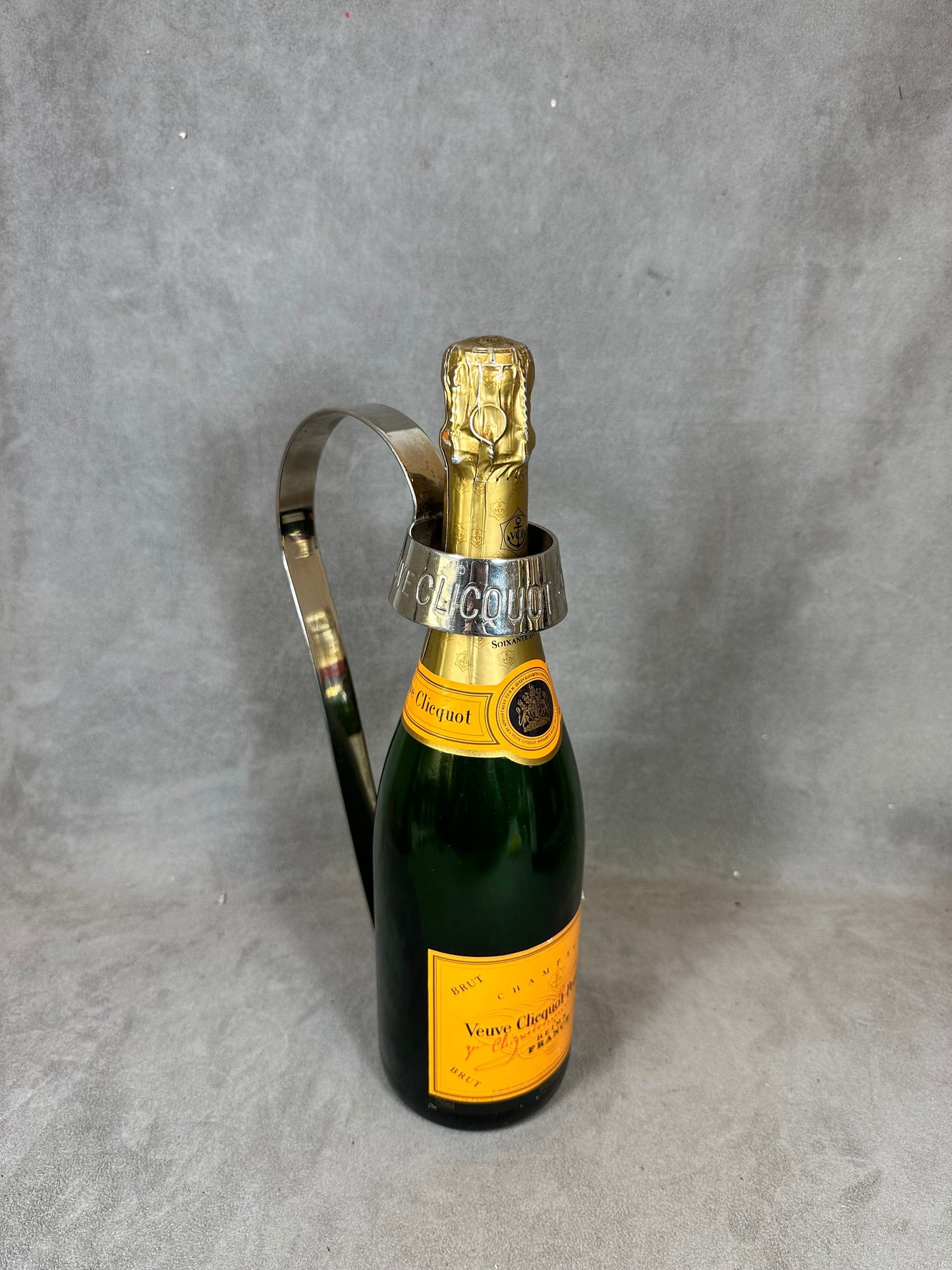 Veuve Clicquot Ponsardin Ruban serveur porte bouteille pour magnum en acier vintage