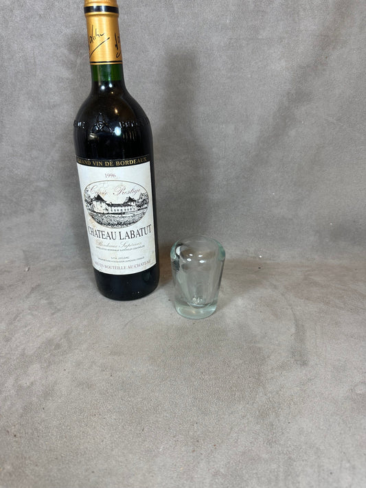 SELTENER Briefbeschwerer Fassspund Glasdekoration Chateau Mouton Rothschild Vintage Made in France