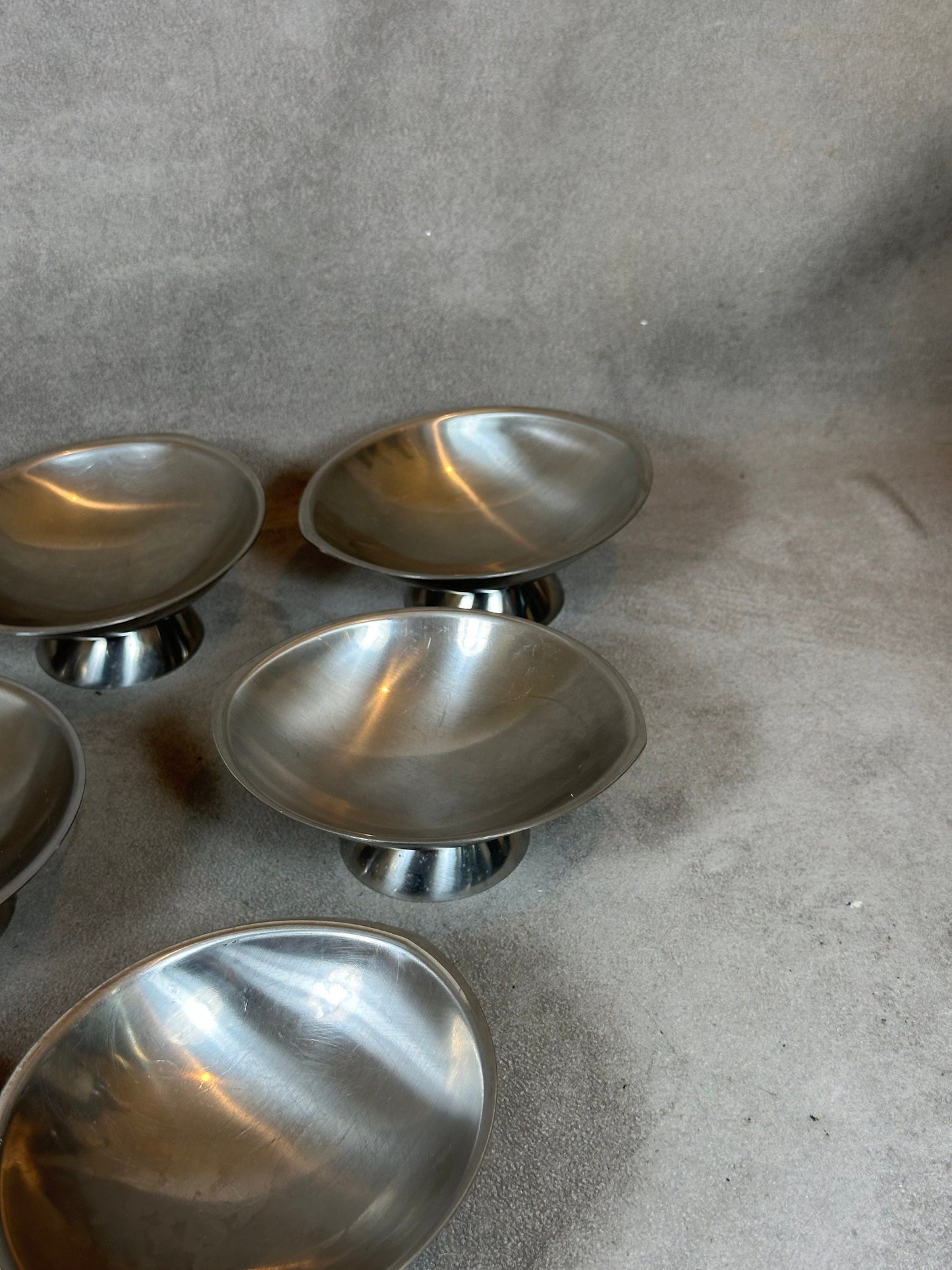 Set of 8 Guy Degrenne ice cream cups in 18/10 stainless steel vintage Made in France