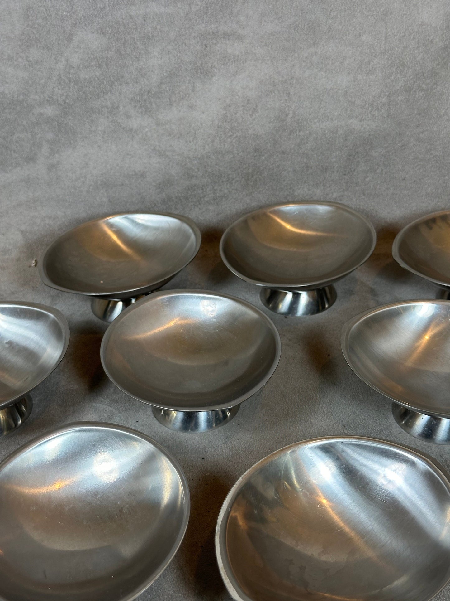 Set of 8 Guy Degrenne ice cream cups in 18/10 stainless steel vintage Made in France