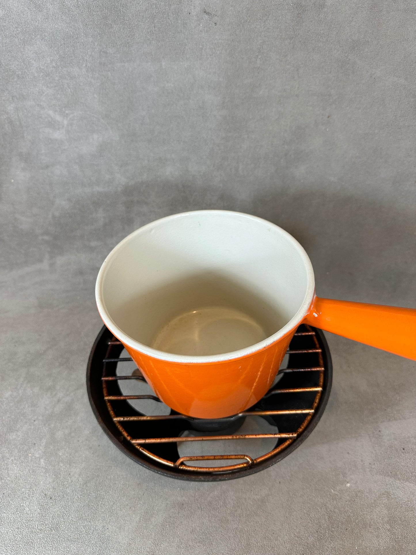 Appareil a fondue vintage en fonte emaillée avec ses 6 fourchettes Le Creuset Made in France