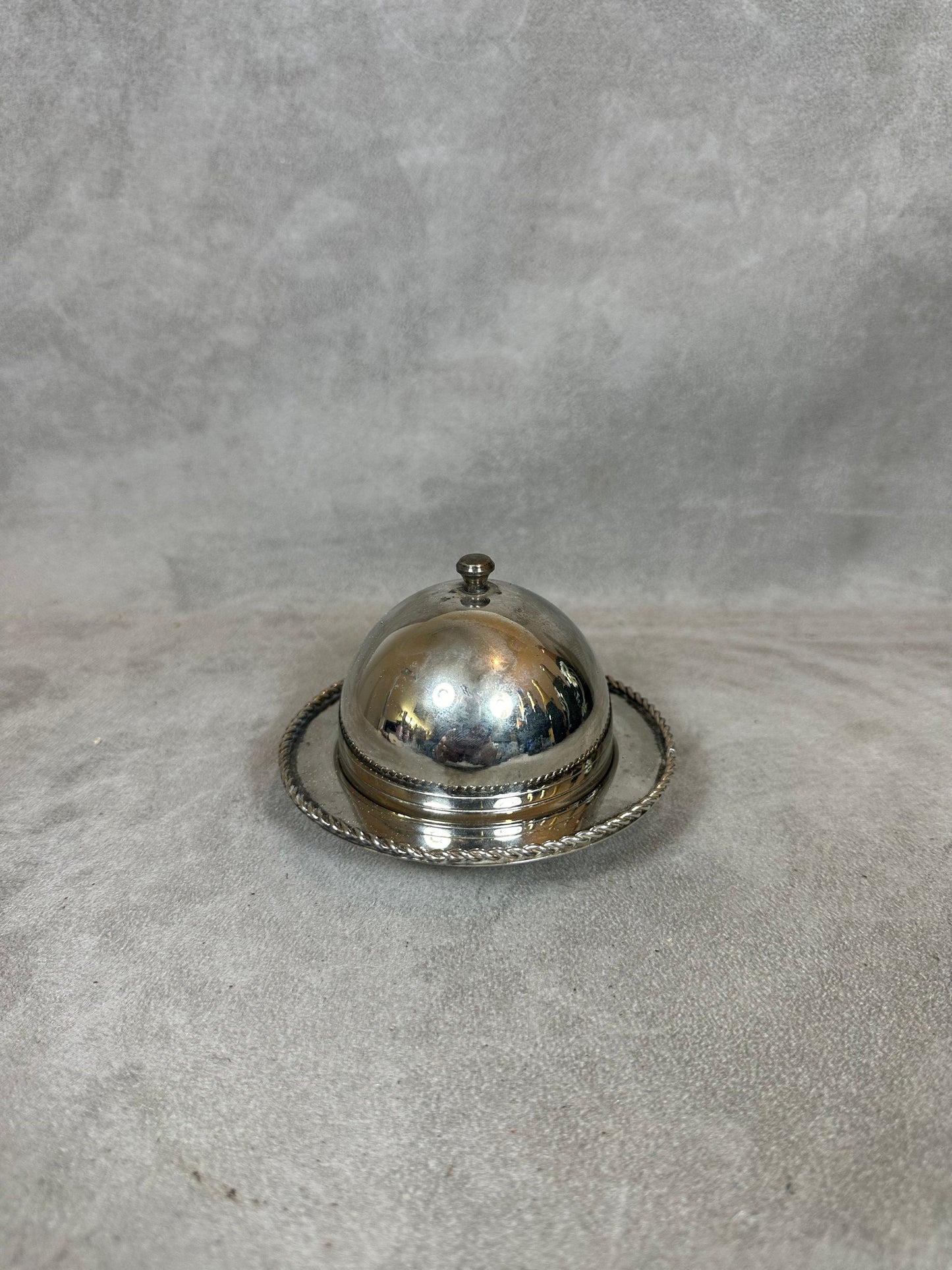 Silver Metal Butter Dish, Made in France, Vintage 1960