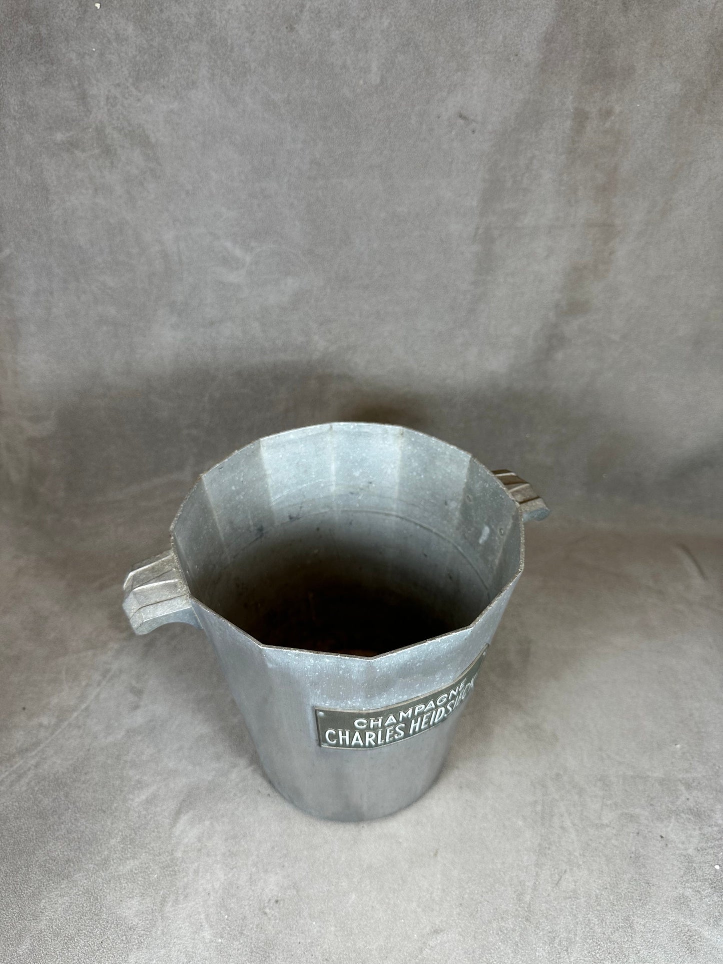 VERY RARE Magnificent vintage Charles Heidsieck metal champagne bucket 1900s