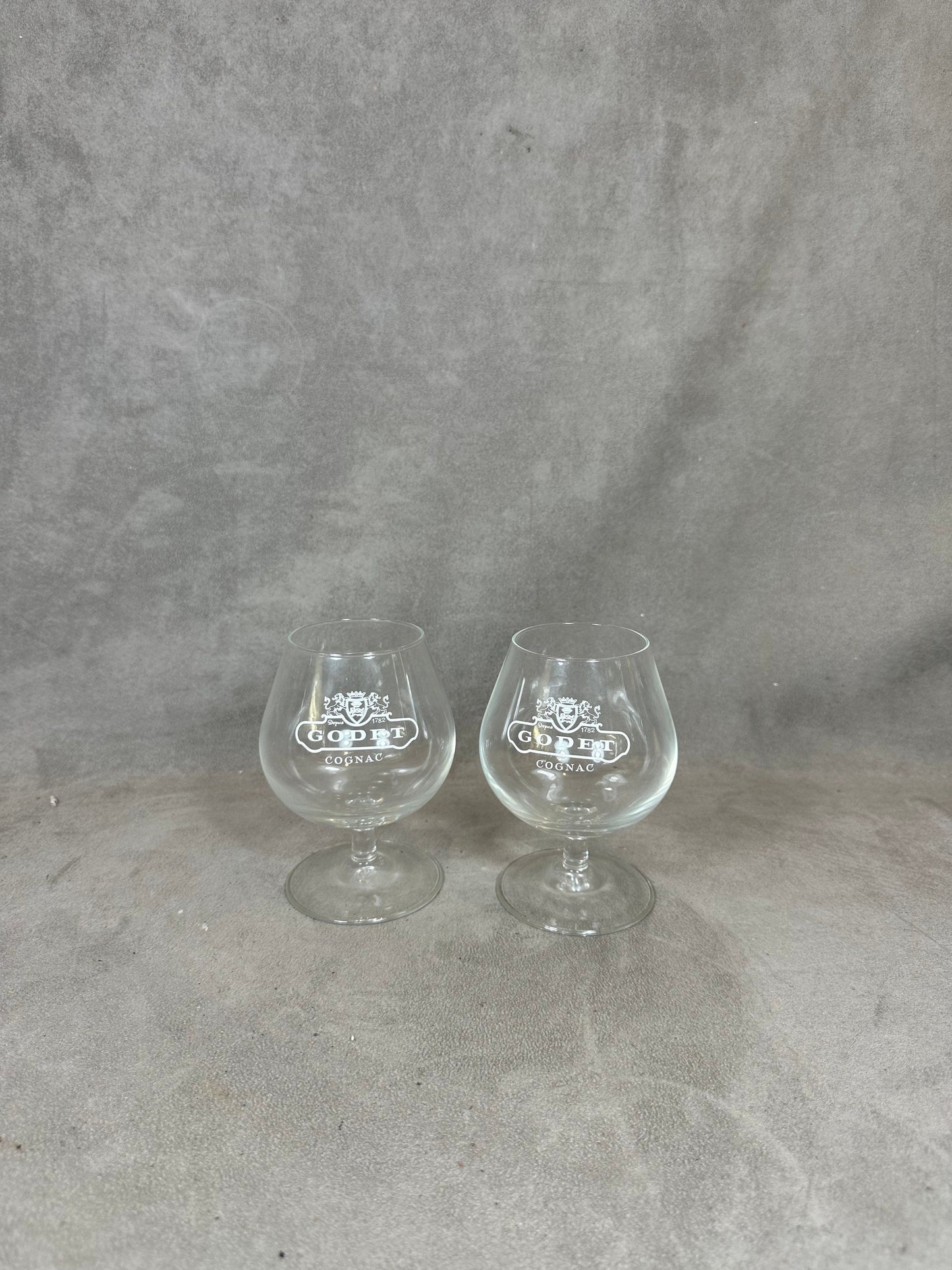 Set of 2 cognac glasses in vintage Godet cognac glass made in France 1980