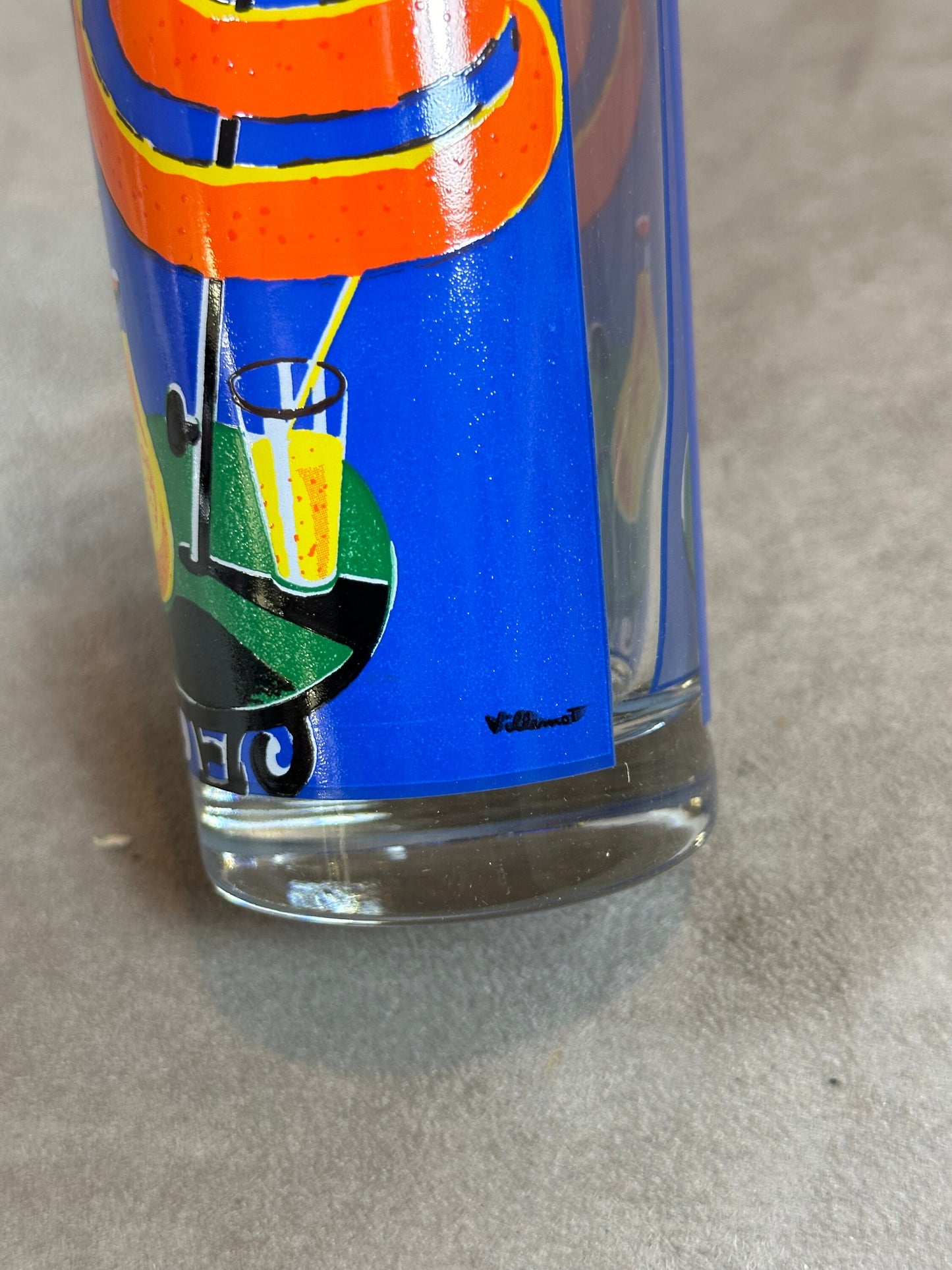 Lot de 6 verres à Orangina en verre Made in France Vintage 1980
