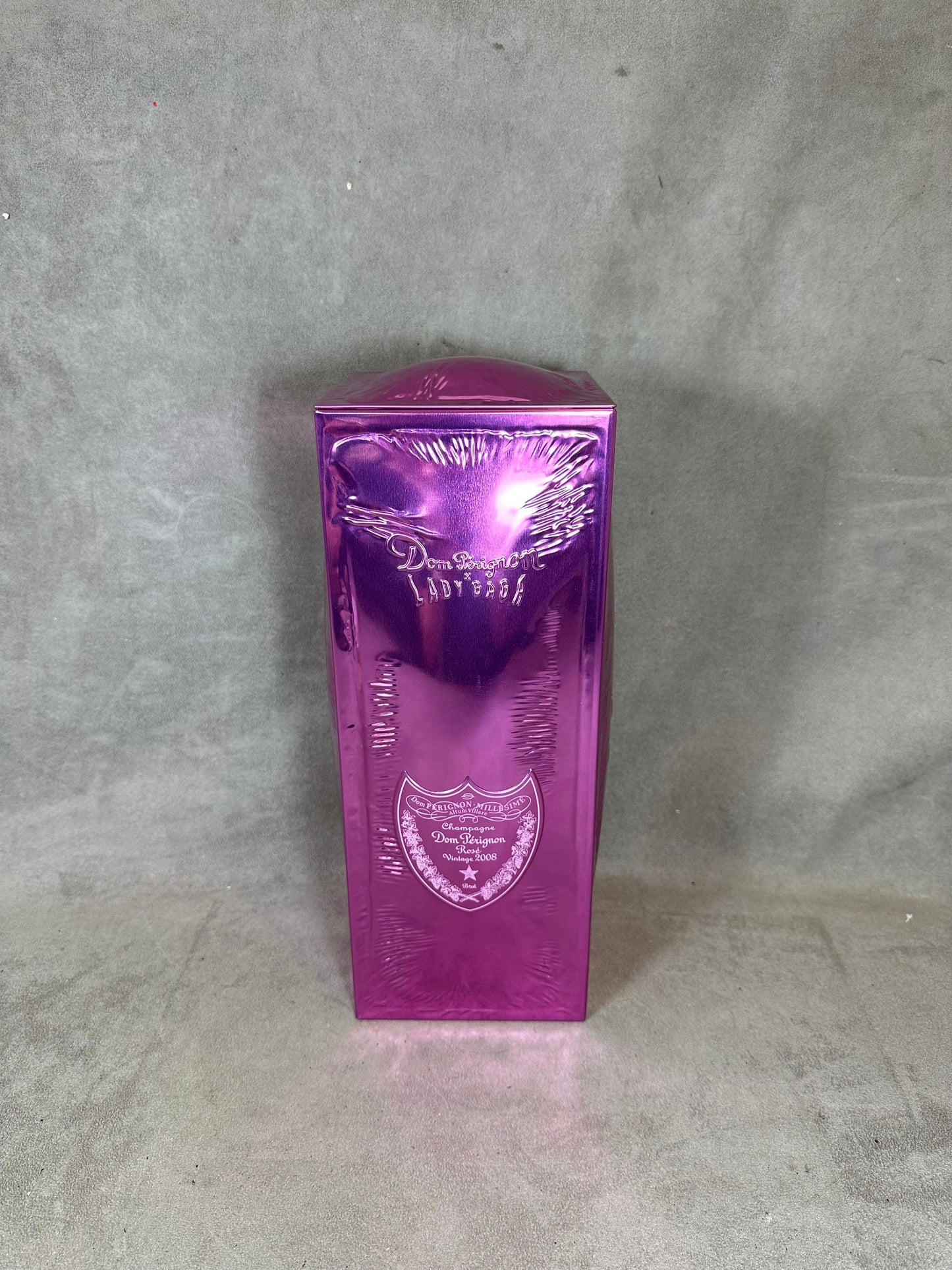 VERY RARE Dom Perignon X Lady Gaga Vintage 2008 Pink Metal Champagne Case Vintage Gift