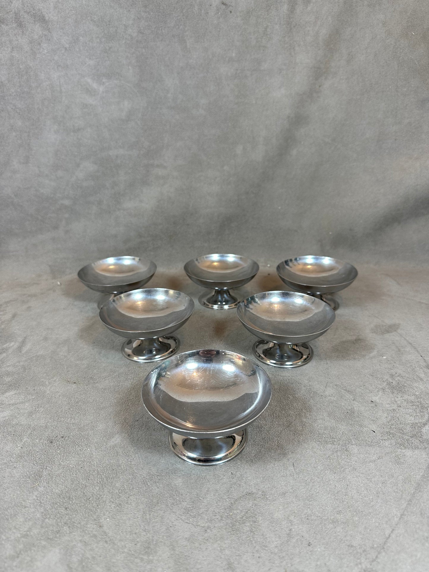Set of 6 vintage 18/10 stainless steel ice cream cups Made in France