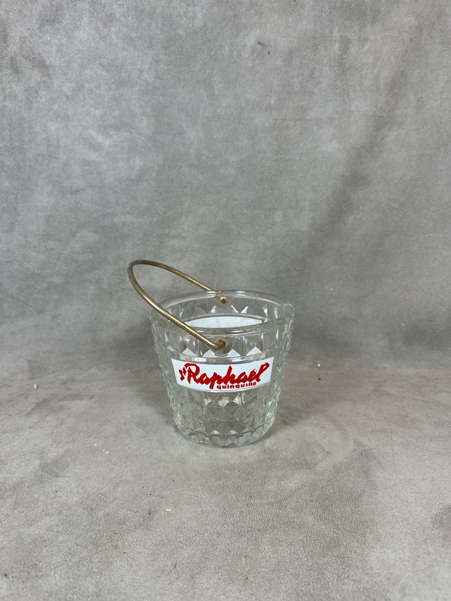 Seau à glace  St Raphaël en verre vintage Made in France
