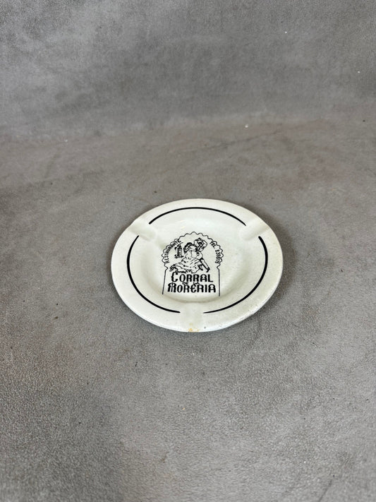 Vintage advertising ashtray from the Corral de Moreria theater in Madrid in earthenware