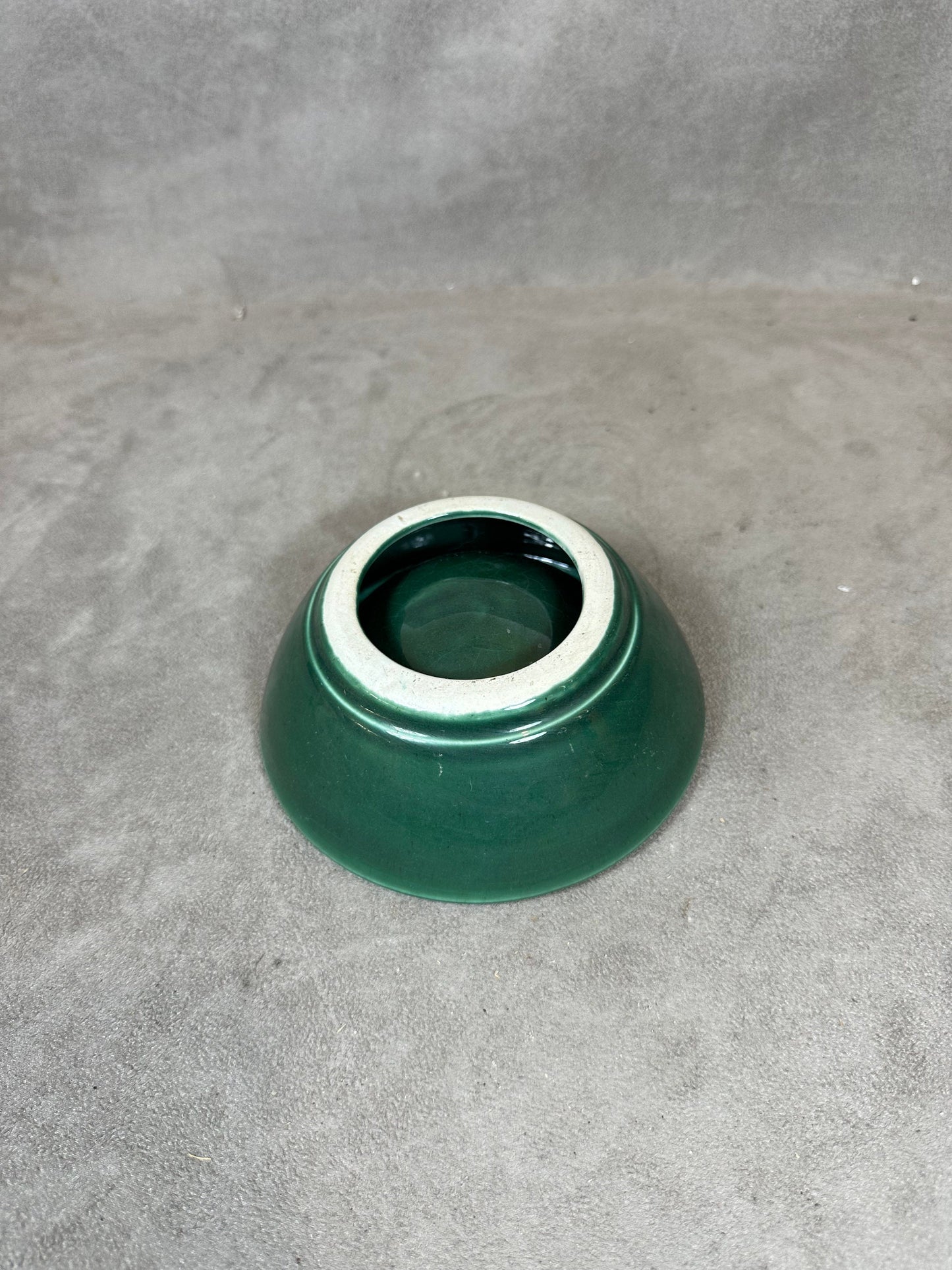 Vintage ashtray Compagnie Générale Transatlantique in green earthenware Made in France