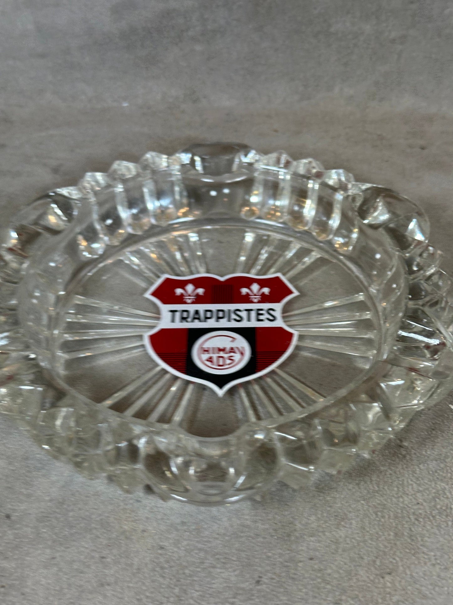 Glass Advertising Ashtray, Chimay Trappist Beer, Made in France, Vintage 1980