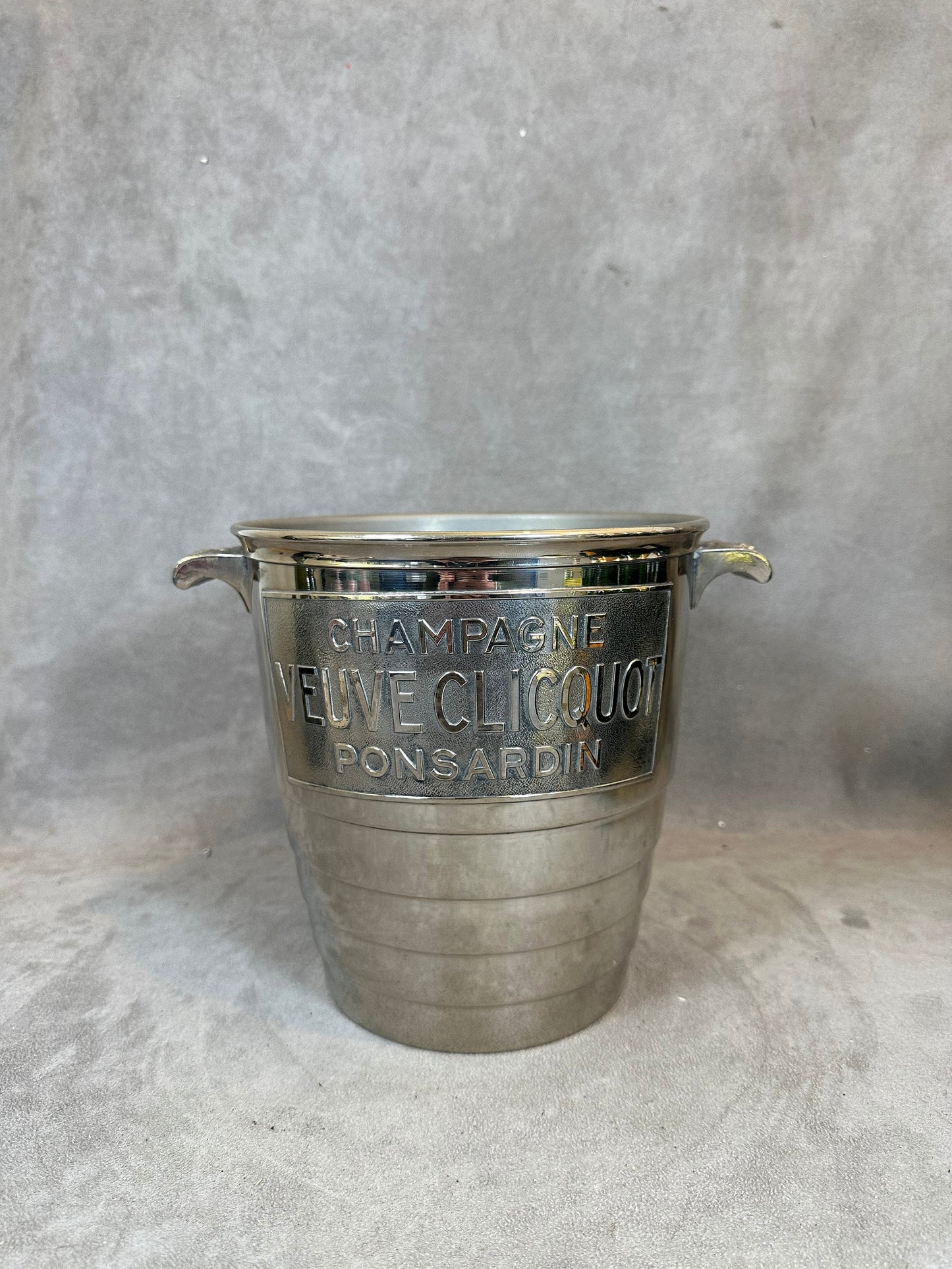 VERY RARE Veuve Clicquot Magnificent ARGIT silver metal bucket for champagne bottle Champagne Made in France