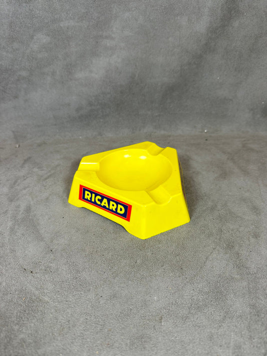 Ricard triangular bar ashtray vintage yellow plastic advertising ashtray Vintage 1960