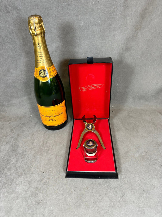 SELTENER Champagnerflaschenverschluss und Clip 1950er Jahre Veuve Clicquot Ponsardin La Grande Dame