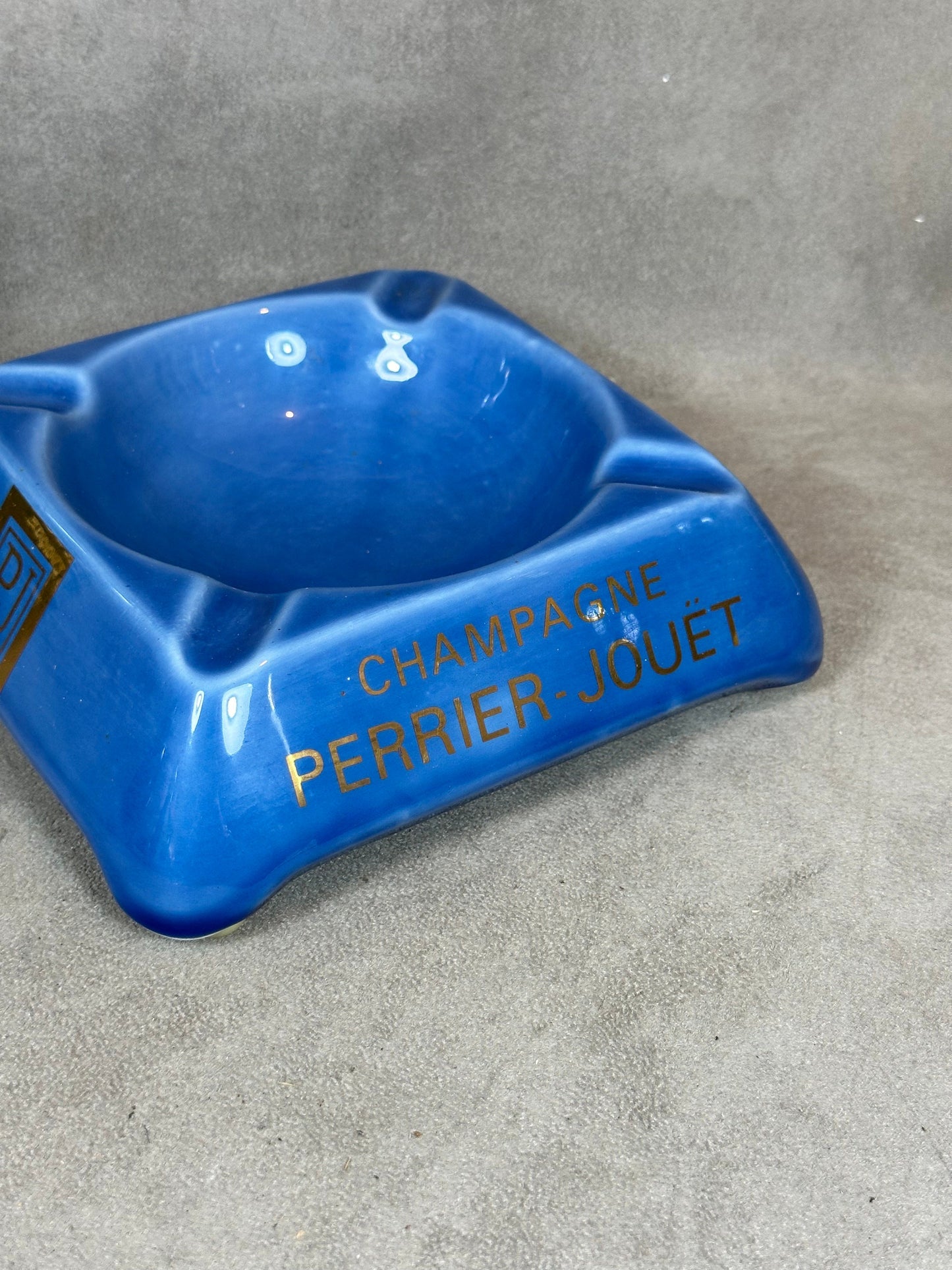 RARE Vintage Perrier-Jouët champagne earthenware ashtray Belle Epoque 1950s