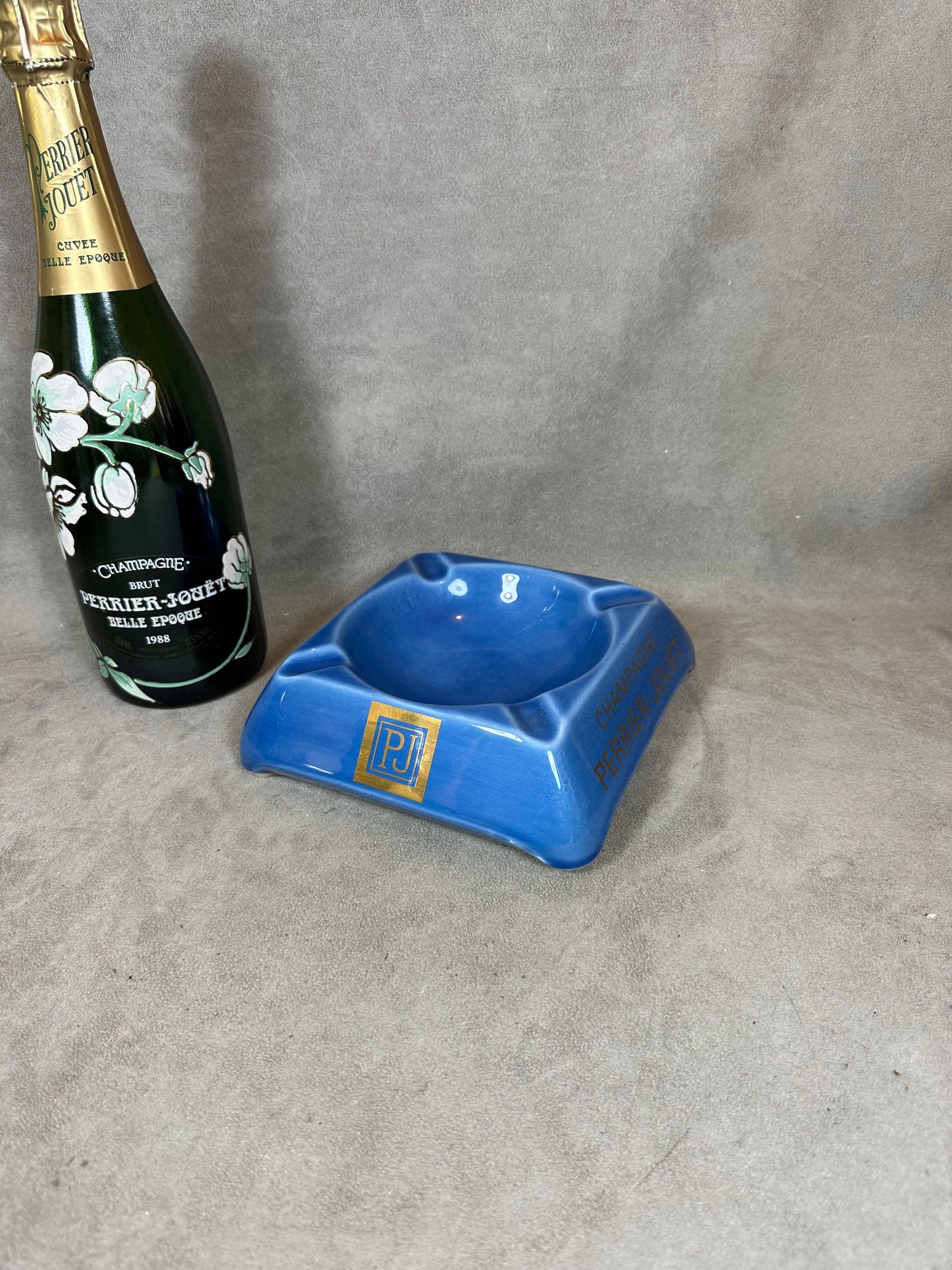 RARE Vintage Perrier-Jouët champagne earthenware ashtray Belle Epoque 1950s