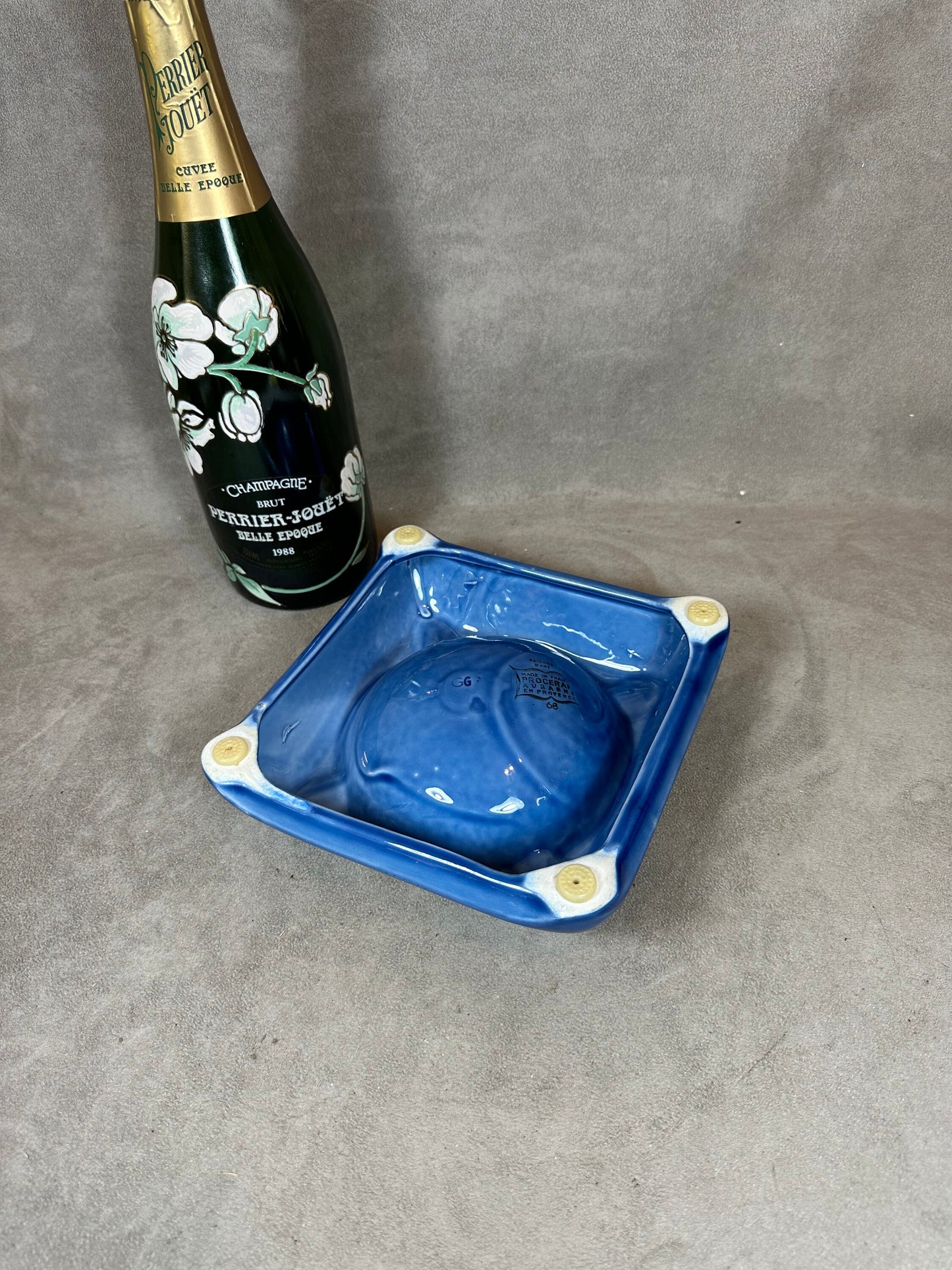 RARE Vintage Perrier-Jouët champagne earthenware ashtray Belle Epoque 1950s