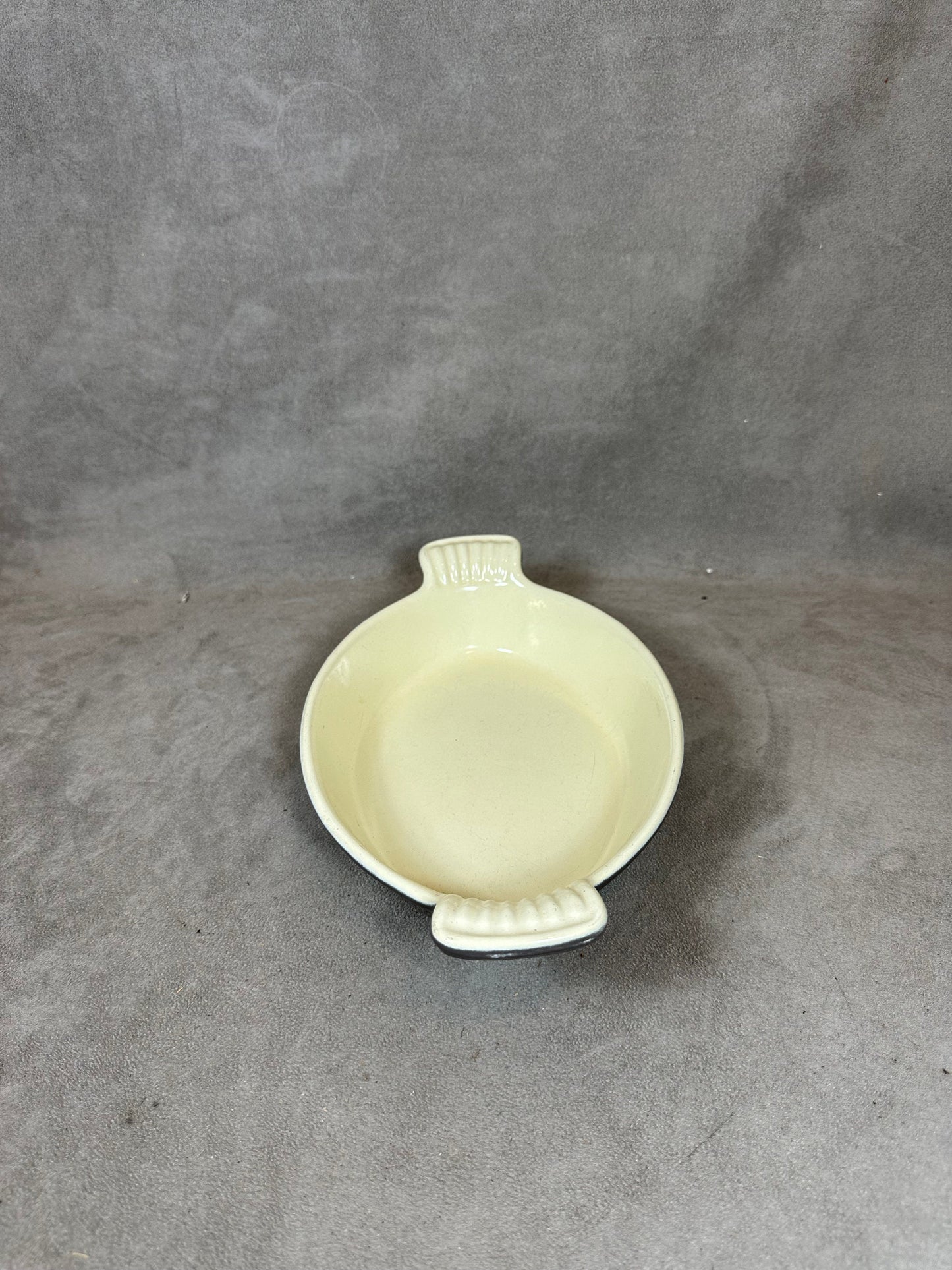 Brown Enameled Cast Iron Dish, Made in France, Vintage 1970