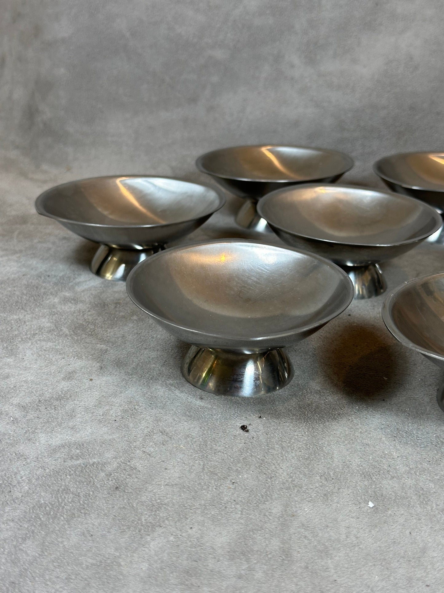 Set of 8 Guy Degrenne ice cream cups in 18/10 stainless steel vintage Made in France