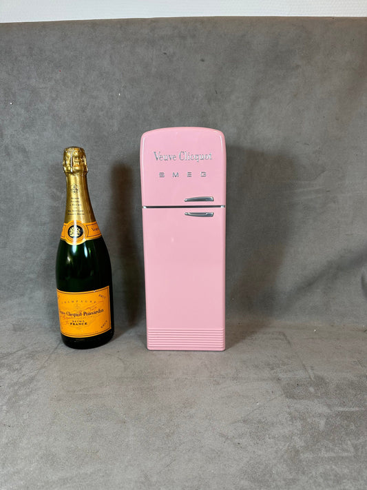 RARE Veuve Clicquot pink SMEG refrigerator for champagne bottle Veuve Clicquot box, Champagne Gift Made in France