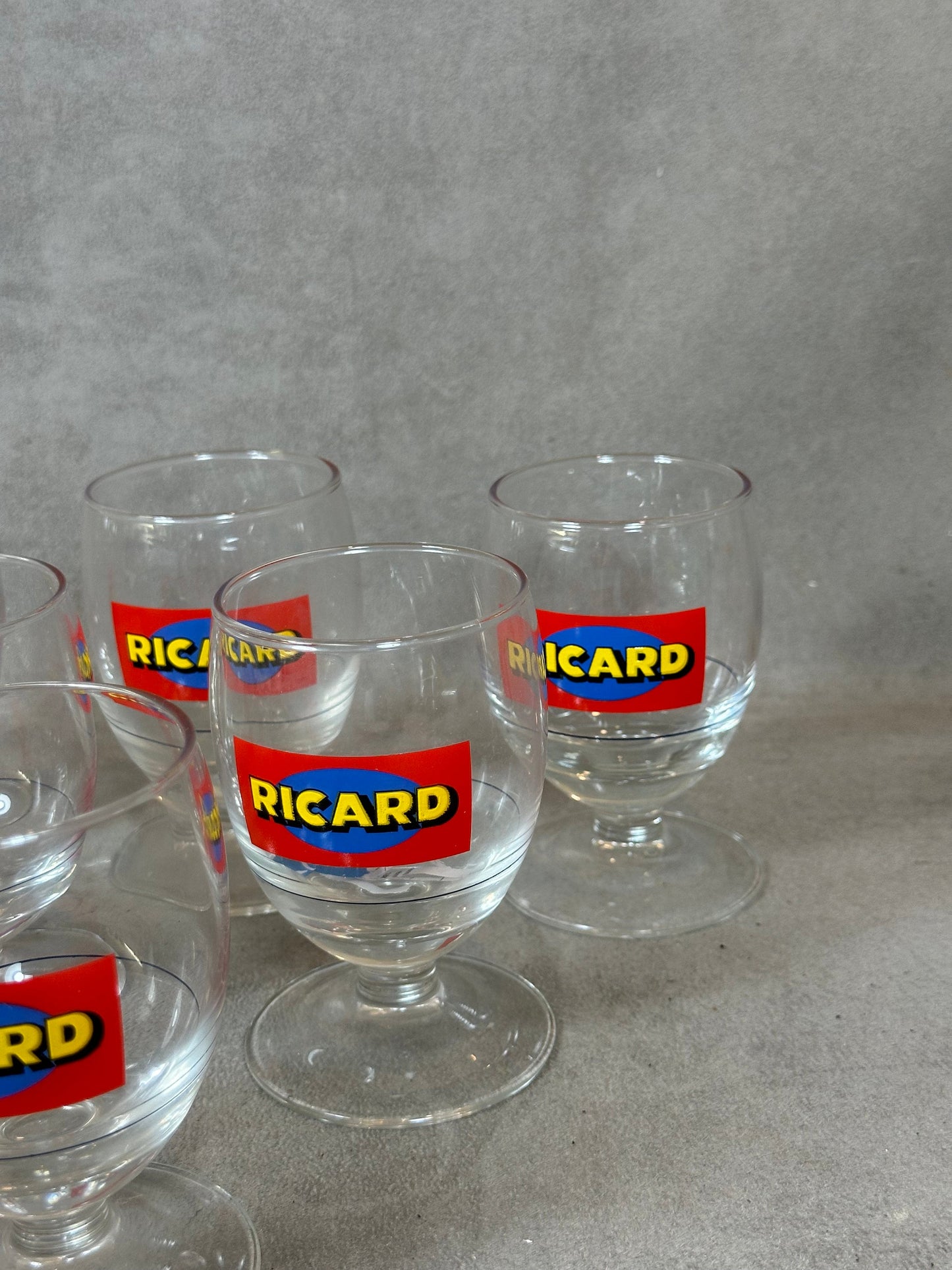 RARE 6 verres Ricard vintage Edition 1950 articles publicitaires | Made in France | Années 1950