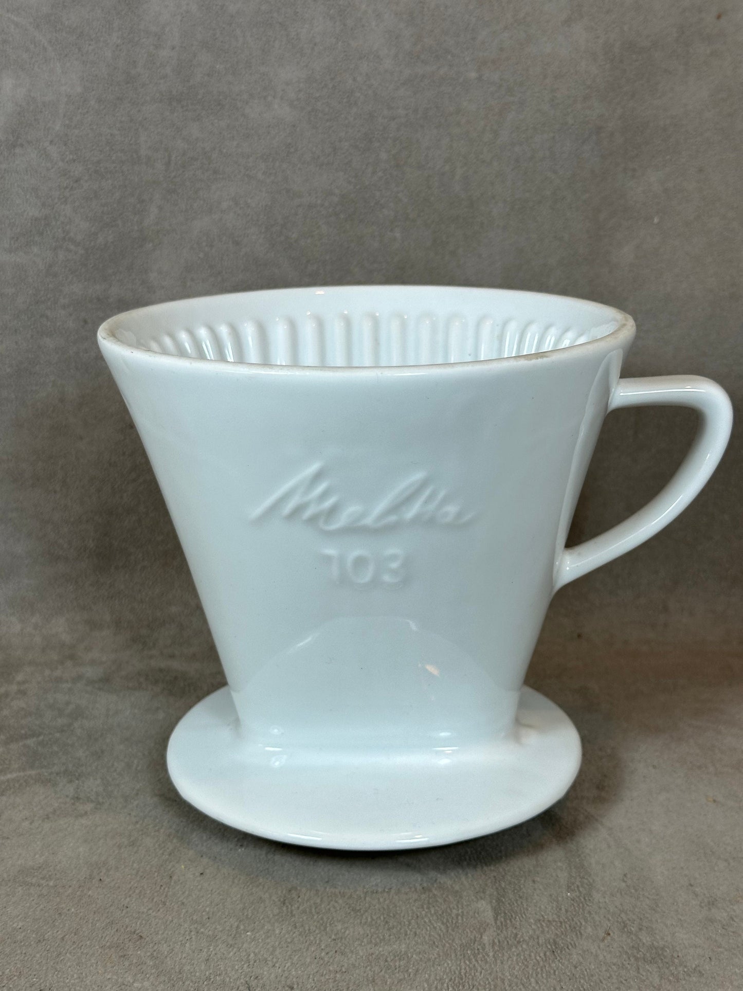 Melitta XXL white ceramic coffee filter model 103 vintage Made in France