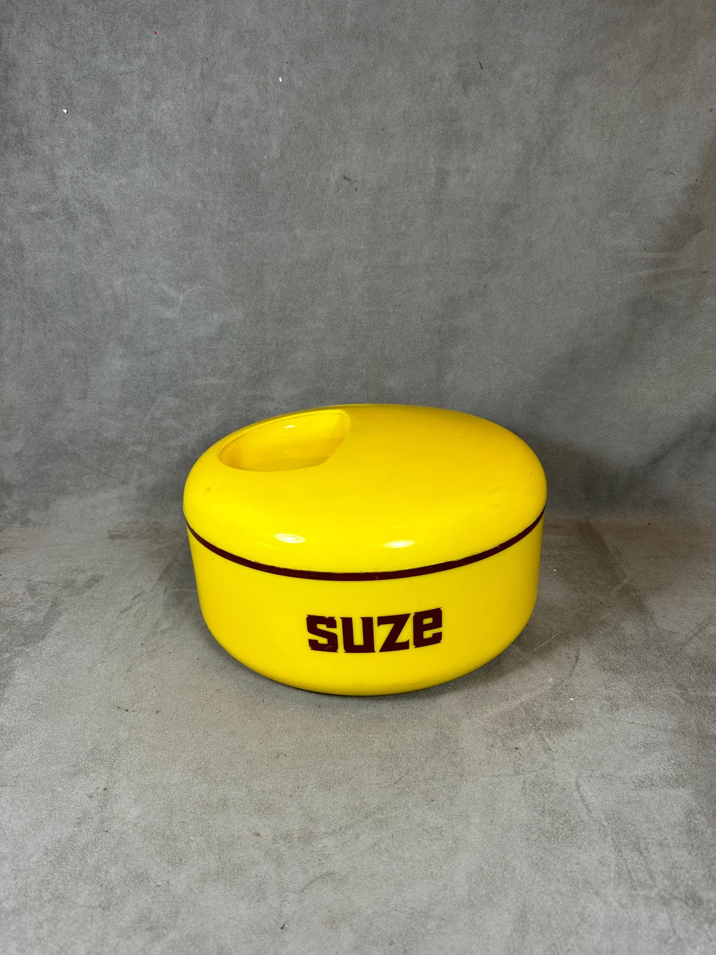 RARE Seau à glaçons en plastique jaune Suze vintage 1970