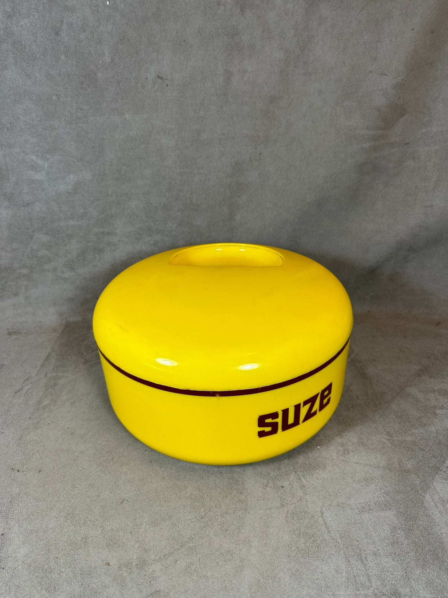 RARE Seau à glaçons en plastique jaune Suze vintage 1970