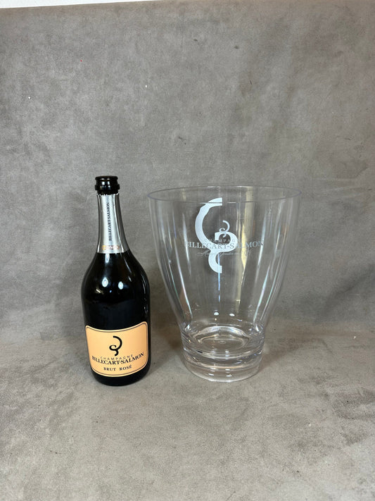 Seau à Champagne Billecart-Salmon en plastique transparent  vintage Made in France