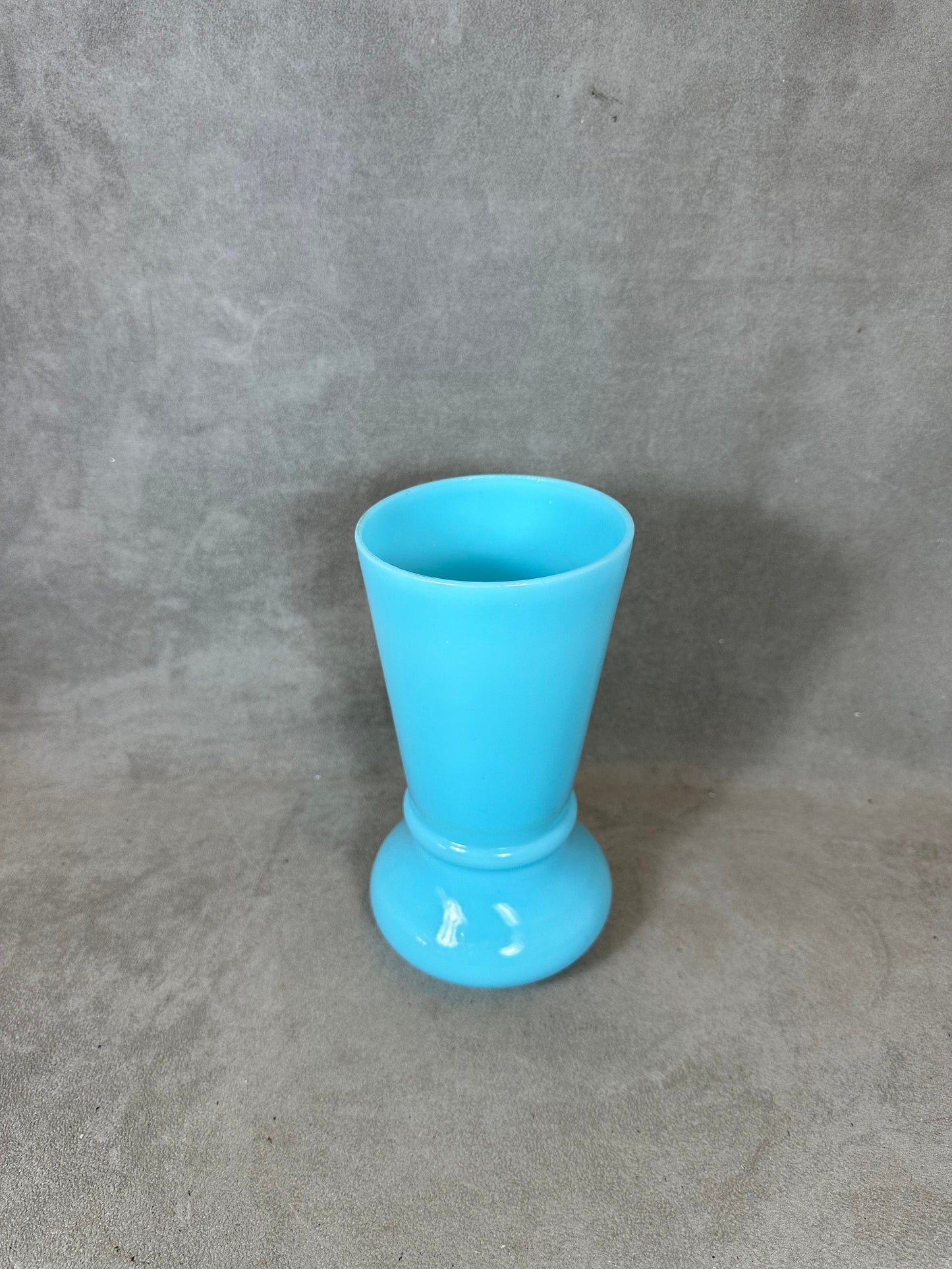 Vase en Opaline Bleue, Vintage Made in France 1970